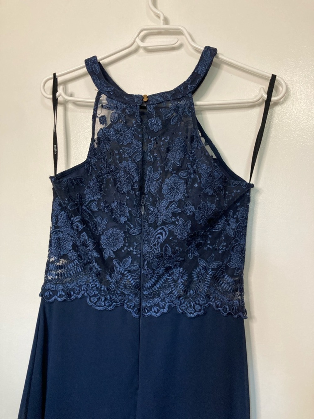 Soieblu Formal Dress Halter Lace Blue M 16.5” - Picture 5 of 9